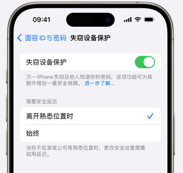 乌兰浩特苹果手机维修分享iOS17'失窃设备保护'功能是什么？ 